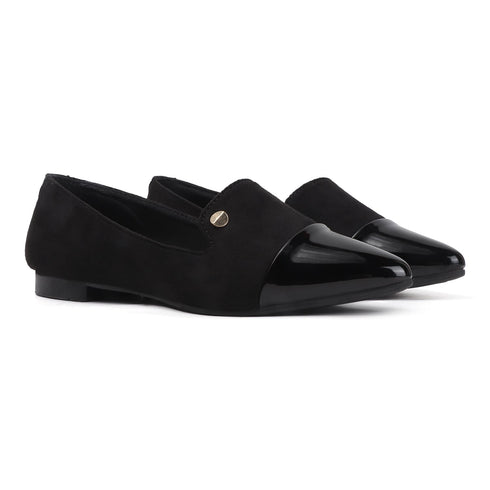 Women's Two-Tone Pointed Toe Loafers
