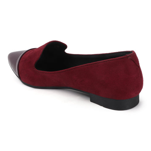 Women's Two-Tone Pointed Toe Loafers