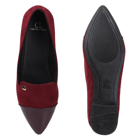 Women's Two-Tone Pointed Toe Loafers