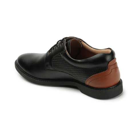 Men's Textured Accent Lace-Up Formal Shoes