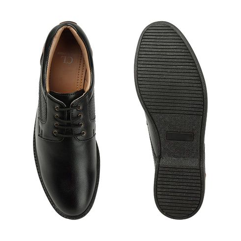 Men's Textured Accent Lace-Up Formal Shoes