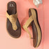 Women's Beige Embellished Comfortable Wedge Sandal