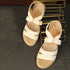 Women's Beige Strappy Comfortable Wedge Sandals