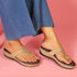 Women's Beige Embellished Comfortable Wedge Sandal