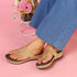 Women's Beige Embellished Comfortable Wedge Sandal