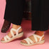 Women's Beige Strappy Comfortable Wedge Sandals
