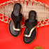 Women's Chic Metallic and Textured Thong Sandals