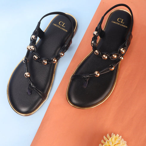 Women's Comfort Beaded Ankle Strap Sandals