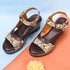 Women's Adjustable Ankle Strap Comfortable Wedge Heel