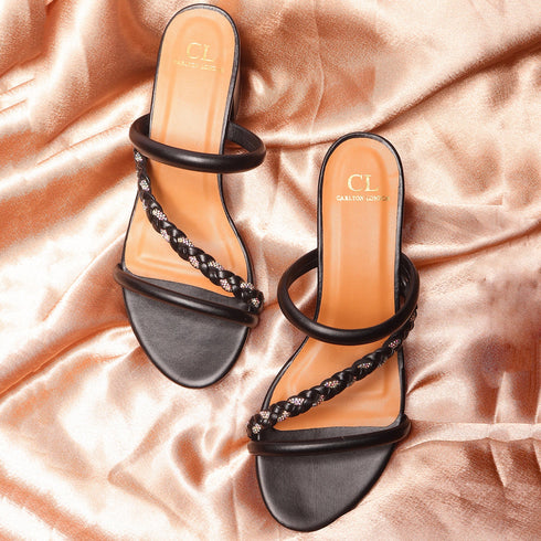 Women's Block Heel Sandals with Braided Straps