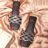 Women's Rhinestone Embellished Woven-Strap Slides
