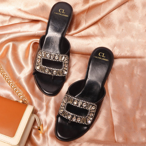 Women's Jeweled Embellishment Slip-On Style Sandal