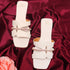 Women's Rhinestone-Detail Double-Strap Slides