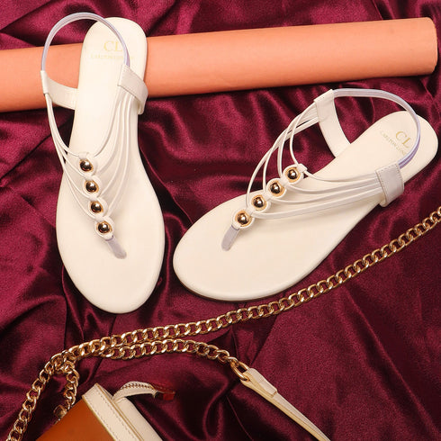 Women's Multy Strap Embellished Thong Sandal