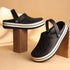 Men Striped Band Perforated Clogs