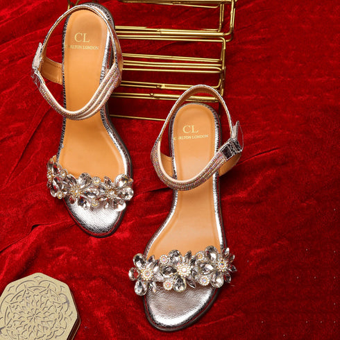 Women's Adjustable Ankle Strap Embellishment Sandal