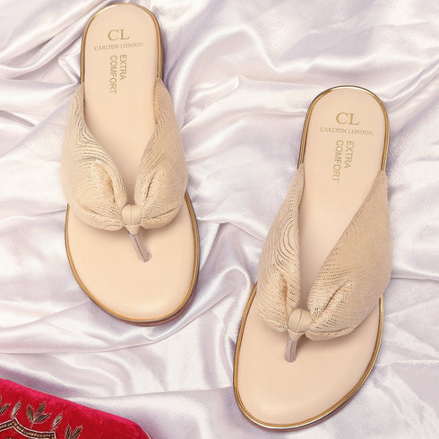 Women's Glamorous Ruched T-Strap Sandal