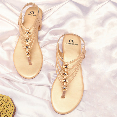 Women's Multy Strap Embellished Thong Sandal