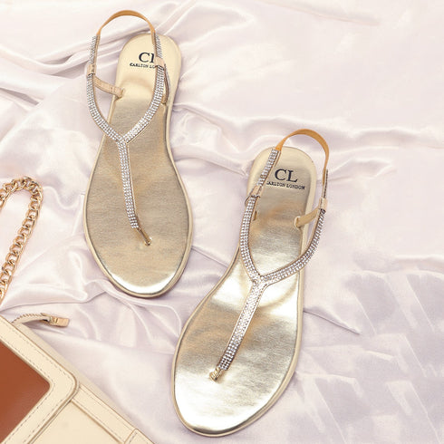 Women's Sparkle-Strap Thong Sandals