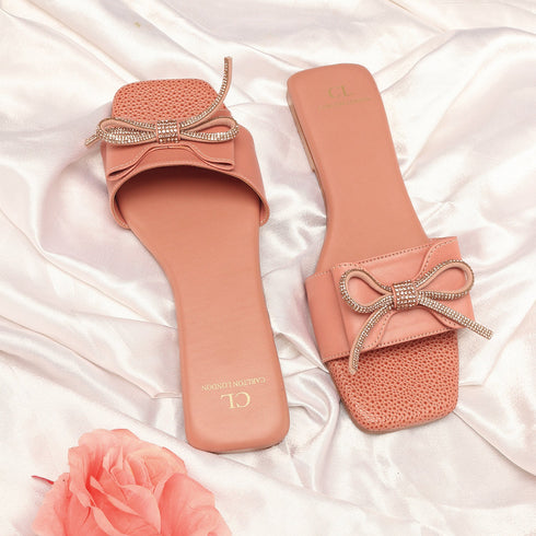 Women's Effortless Chic Bow-Detail Slides Sandal