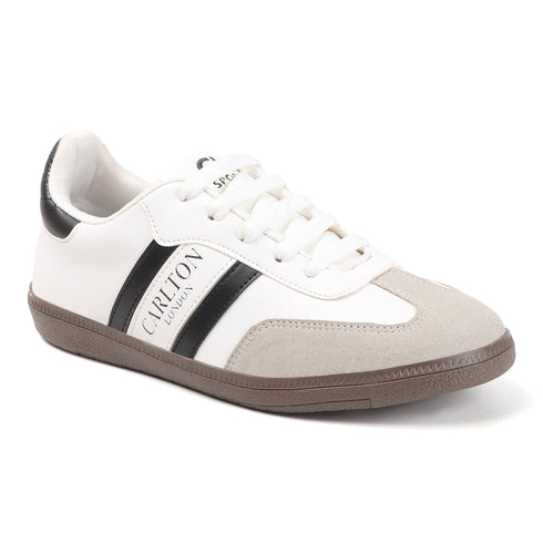 Women's Retro Stripe Canvas Lace-Up Lifestyle Sneaker
