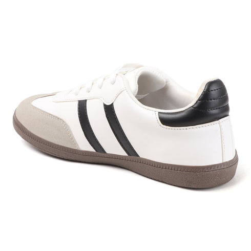 Women's Retro Stripe Canvas Lace-Up Lifestyle Sneaker