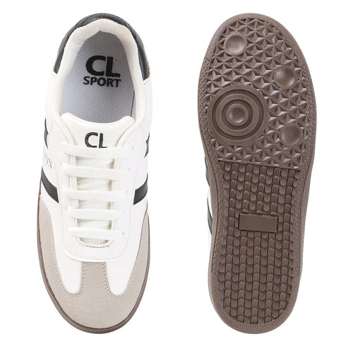 Women's Retro Stripe Canvas Lace-Up Lifestyle Sneaker