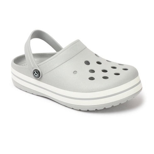 Men Striped Band Perforated Clogs