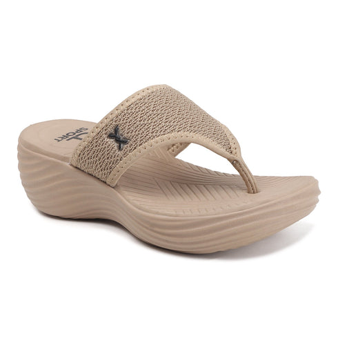 Women's Knitted Thong Strap Arch Support Wedge Sandal