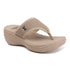 Women's Knitted Thong Strap Arch Support Wedge Sandal