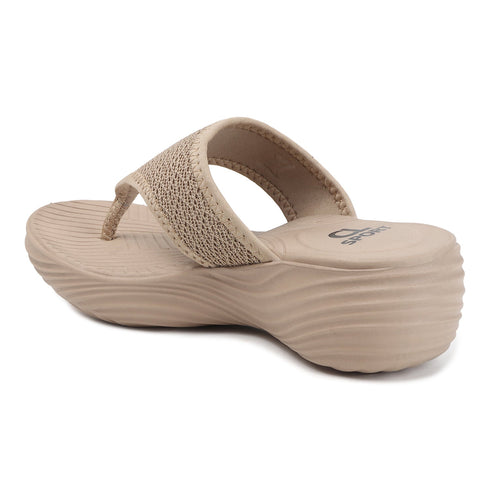 Women's Knitted Thong Strap Arch Support Wedge Sandal