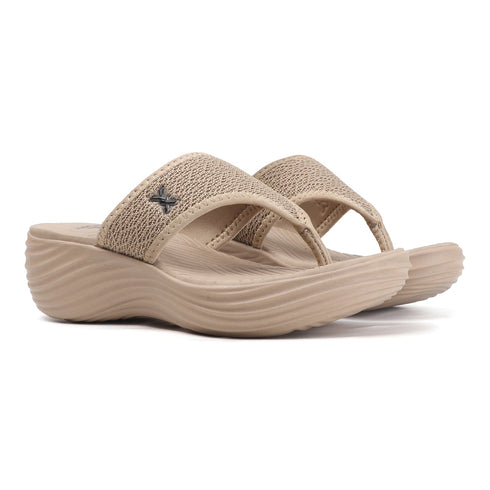 Women's Knitted Thong Strap Arch Support Wedge Sandal