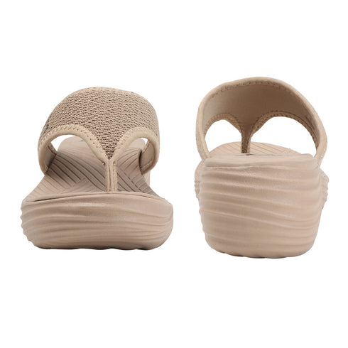 Women's Knitted Thong Strap Arch Support Wedge Sandal