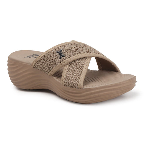 Women's Knitted Cross-Strap Toe-Loop Comfort Wedge Sandal