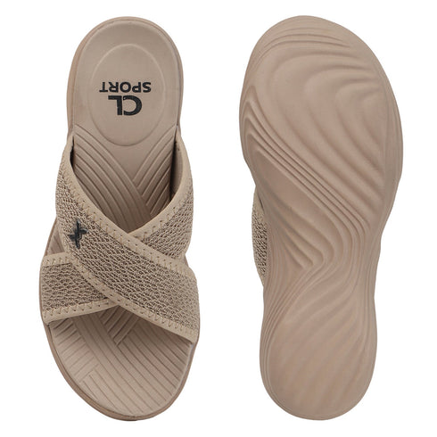 Women's Knitted Cross-Strap Toe-Loop Comfort Wedge Sandal