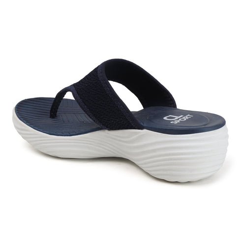 Women's Knitted Thong Strap Arch Support Wedge Sandal