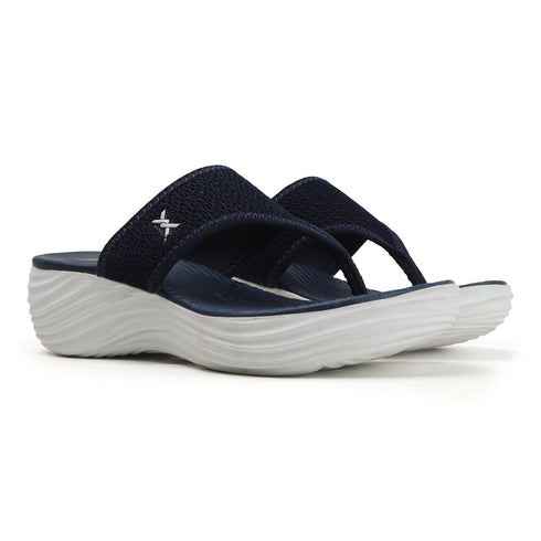 Women's Knitted Thong Strap Arch Support Wedge Sandal