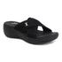 Women's Knitted Cross-Strap Toe-Loop Comfort Wedge Sandal
