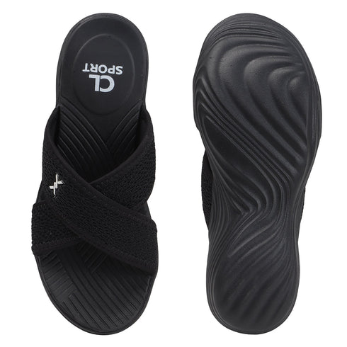 Women's Knitted Cross-Strap Toe-Loop Comfort Wedge Sandal