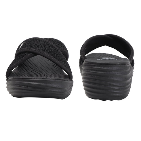 Women's Knitted Cross-Strap Toe-Loop Comfort Wedge Sandal
