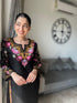 Mansi in Falak Kashmiri Kurta Set - Black