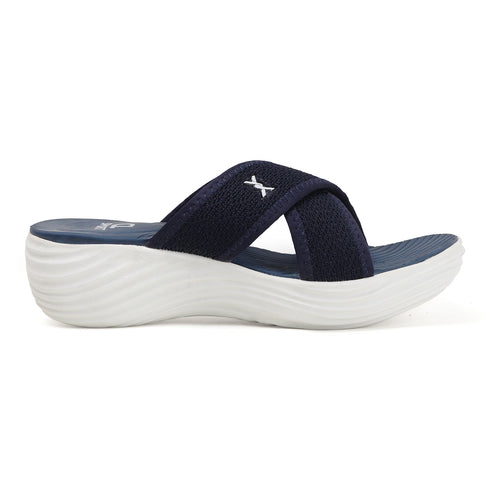 Women's Knitted Cross-Strap Toe-Loop Comfort Wedge Sandal