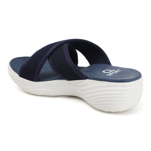 Women's Knitted Cross-Strap Toe-Loop Comfort Wedge Sandal