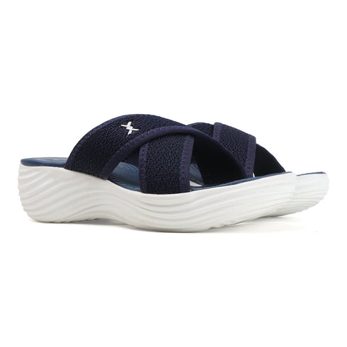 Women's Knitted Cross-Strap Toe-Loop Comfort Wedge Sandal