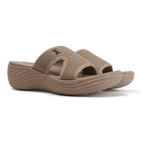Women's Woven Strap Cutout Detail Comfort Wedge Sandal