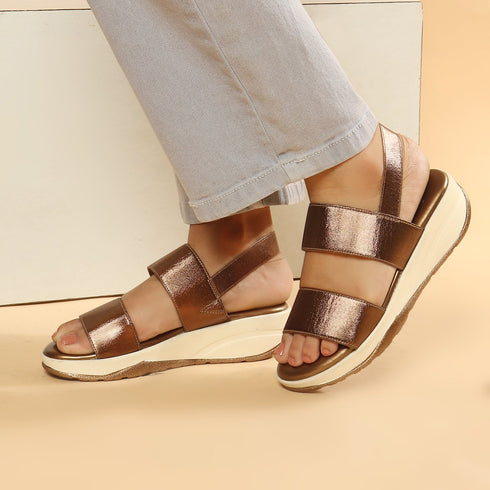 Women's Comfort Wedge Ankle-Strap Sandals