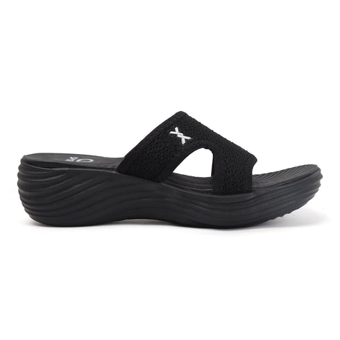 Women's Woven Strap Cutout Detail Comfort Wedge Sandal