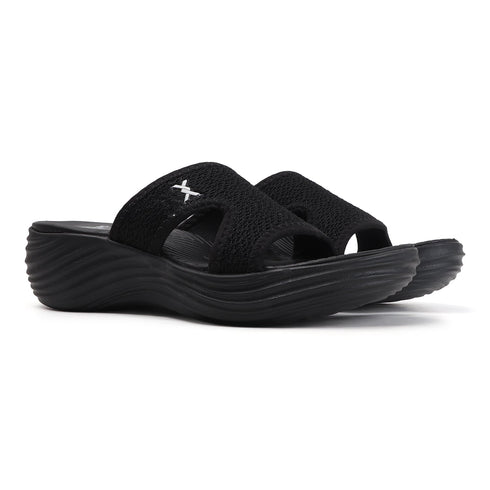 Women's Woven Strap Cutout Detail Comfort Wedge Sandal