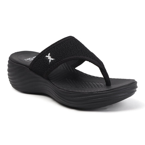 Women's Knitted Thong Strap Arch Support Wedge Sandal