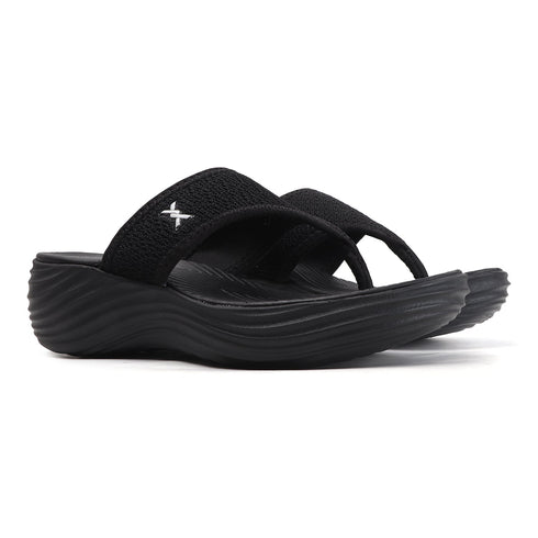 Women's Knitted Thong Strap Arch Support Wedge Sandal
